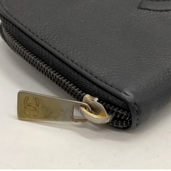 Converted CHANEL Black Caviar Leather Long Zippy Wallet - Picture 10 of 12